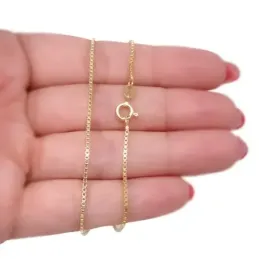Cadena Veneciana en Plata de Ley 925m chapada en oro de 45 cm. ancho