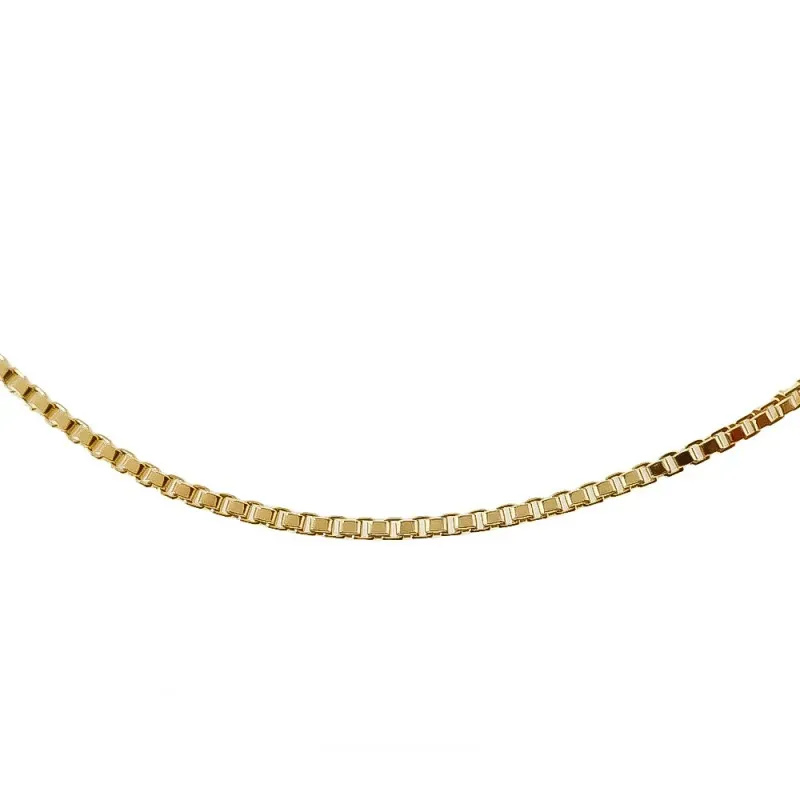 Cadena Veneciana en Plata de Ley 925m chapada en oro de 45 cm. ancho