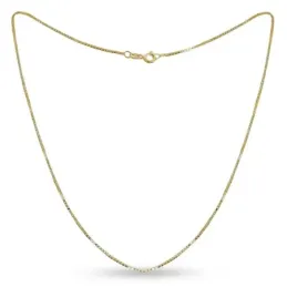 Cadena Veneciana en Plata de Ley 925m chapada en oro de 45 cm. ancho