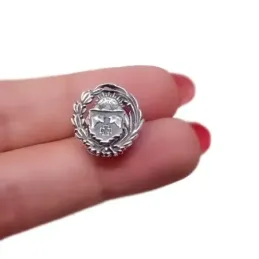 Insignia Profesional de Veterinaria 18 mm. Plata de Ley 925m macizo e