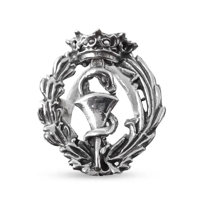 Insignia Profesional de Farmacia 19 mm. Plata de Ley 925m macizo escu