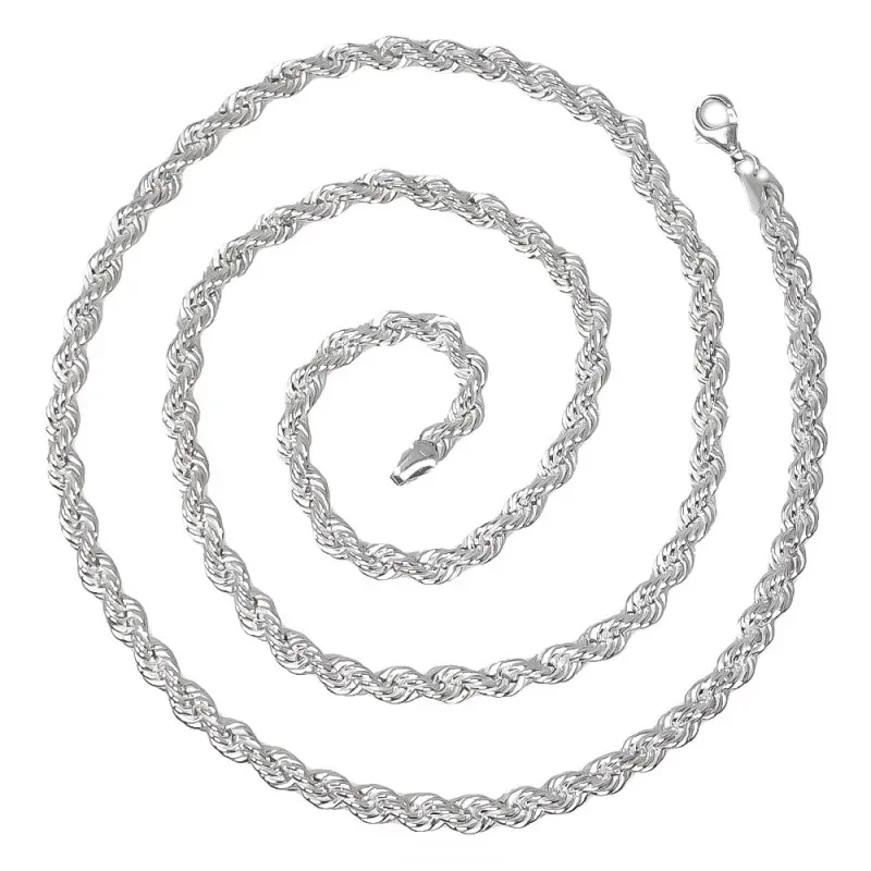 Cordón Salomónico en Plata de Ley 925m con 80 cm. y 6 mm. de ancho