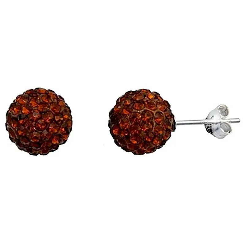 Pendientes plata Ley 925m bola Shambala 10mm. topacio intenso [4844TOI]