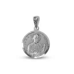 Medalla colgante plata ley 925m San Judas Tadeo 17mm. [AA0966]