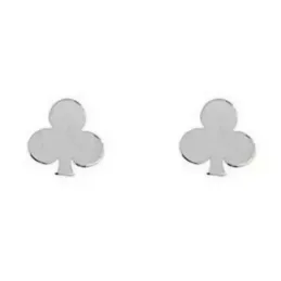 Pendientes mini plata Ley 925m par trébol 6mm. mujer cierre presión