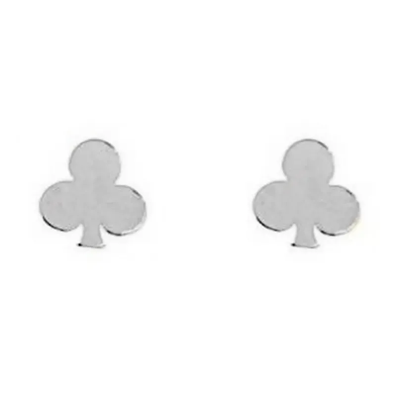 Pendientes mini plata Ley 925m par trébol 6mm. mujer cierre presión