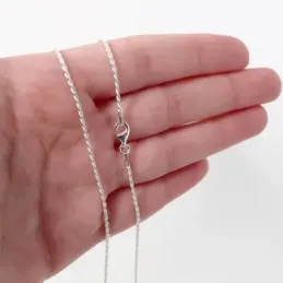 Cadena plata Ley 925m cordón 50cm. macizo ancho 1.5mm. liso cierre mo