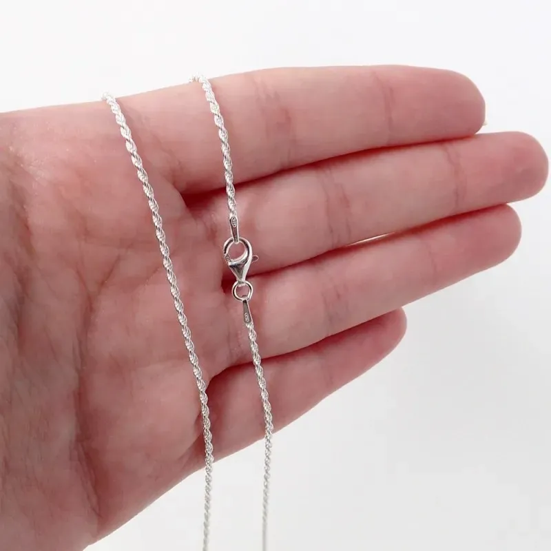 Cadena plata Ley 925m cordón 50cm. macizo ancho 1.5mm. liso cierre mo