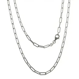 Cadena plata Ley 925m unisex 60 cm. forzada 9 mm. alargada mosquetón