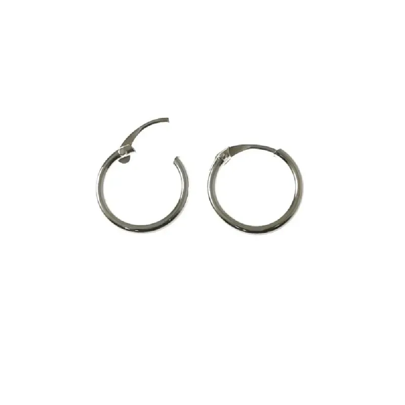 Pendientes plata Ley 925m mujer aros 12 mm. lisos