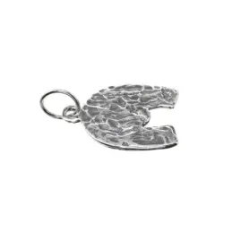 Herradura colgante plata Ley 925m amuleto 22 mm. detalle trébol centr