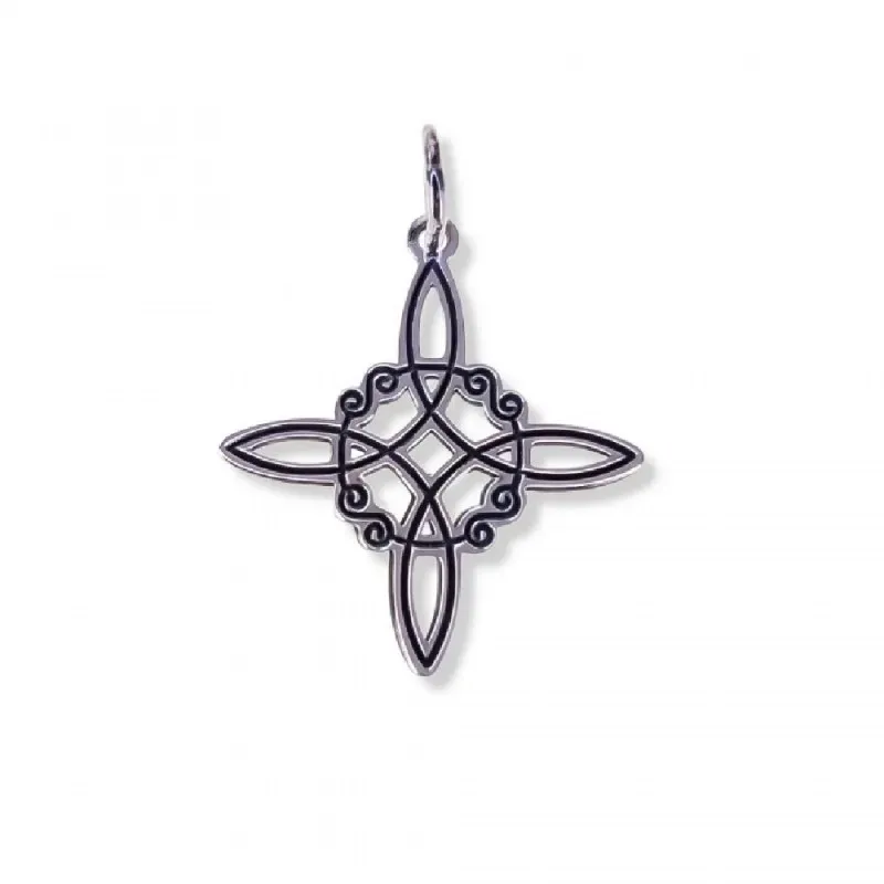 Nudo de bruja colgante plata Ley 925m unisex 24 mm. calado liso