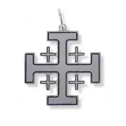 Cruz de Jerusalén colgante plata Ley 925m unisex 30 mm. lisa