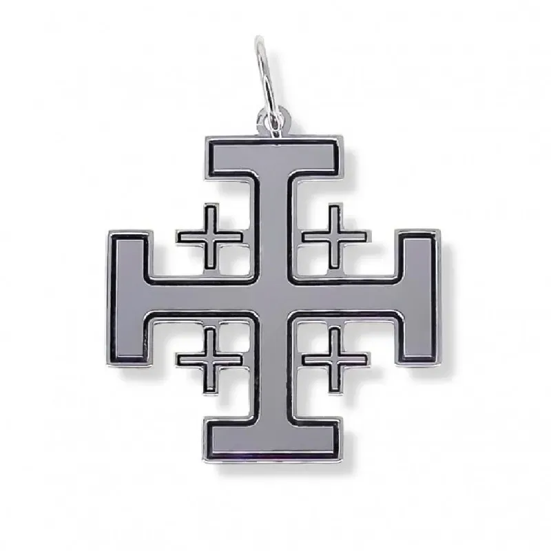 Cruz de Jerusalén colgante plata Ley 925m unisex 30 mm. lisa