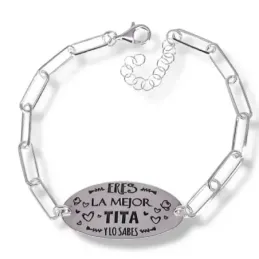 Pulsera plata Ley 925m mujer 18 cm. cadena forzada alargada detalle c