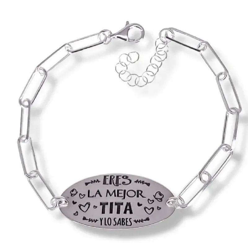 Pulsera plata Ley 925m mujer 18 cm. cadena forzada alargada detalle c