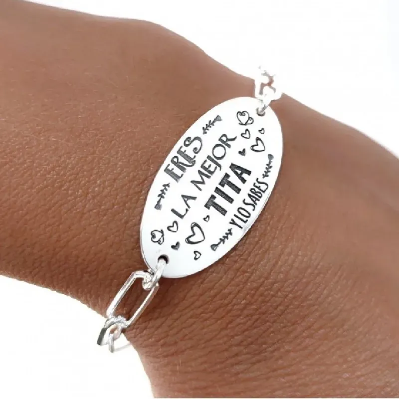Pulsera plata Ley 925m mujer 18 cm. cadena forzada alargada detalle c