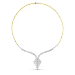 Gargantilla oro bicolor 18k mujer eslabones barras enlazados combinad