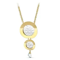 Gargantilla oro bicolor 18k mujer círculos detalles interior circonit