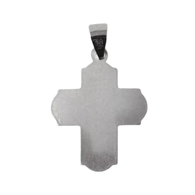 San Benito Cruz plata Ley 925m unisex 22 mm. maciza satinada Espíritu