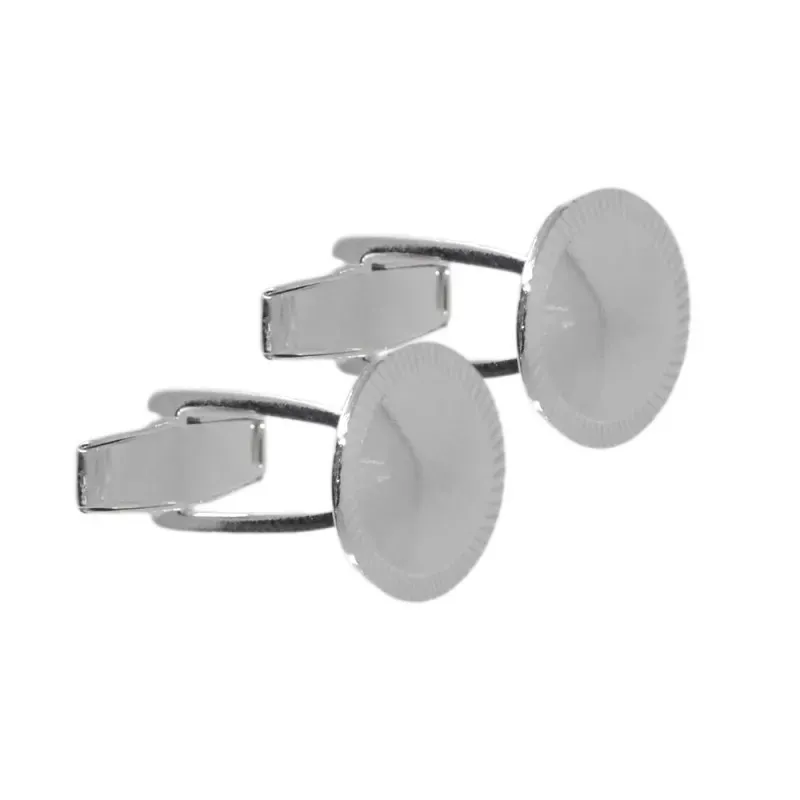 Gemelos plata Ley 925m hombre 15 mm. ovalados lisos detalle lineas bo