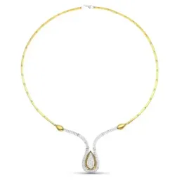 Gargantilla oro bicolor 18k mujer eslabones rectangulares colgante fo