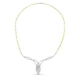 Gargantilla oro bicolor 18k mujer eslabones rectangulares lisos combi