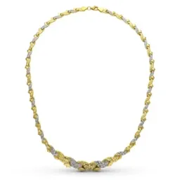 Gargantilla oro bicolor 18k mujer eslabones estampados combinados lis