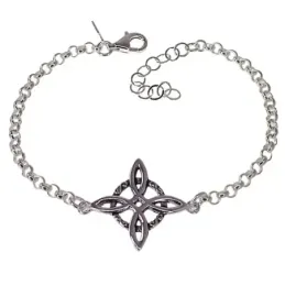 Nudo Bruja pulsera plata Ley 925m mujer 18 cm. cadena rolo detalle ce