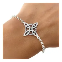 Nudo Bruja pulsera plata Ley 925m mujer 18 cm. cadena rolo detalle ce