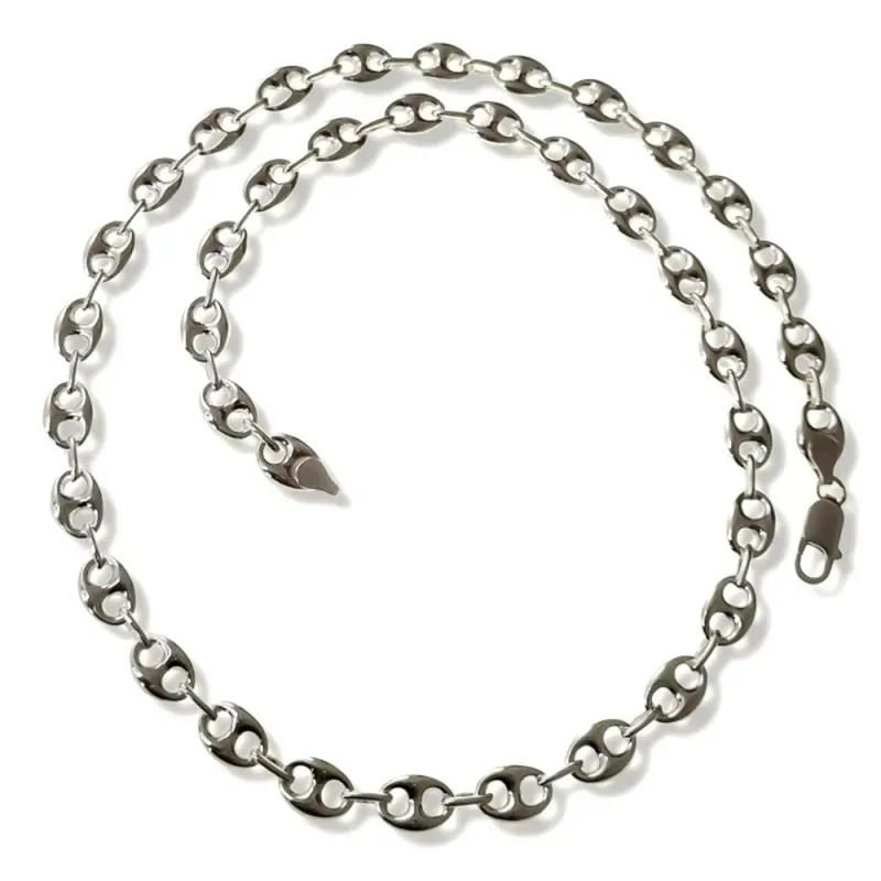 Cadena plata Ley 925m unisex 50 cm. calabrote 12 x 9 mm. mosquetón
