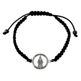 Nazareno pulsera plata Ley 925m Semana Santa cordón macramé adaptable