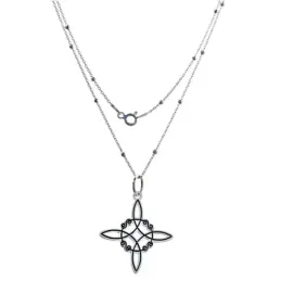Nudo de Bruja Gargantilla Plata Ley 925m mujer 45 cm. amuleto 24 mm.
