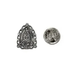 Virgen de la Cabeza 17 mm. Pin Plata Ley 925m maciza Andújar