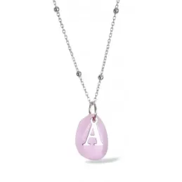 Gargantilla Plata Ley 925m letra inicial mayúscula personalizada pied