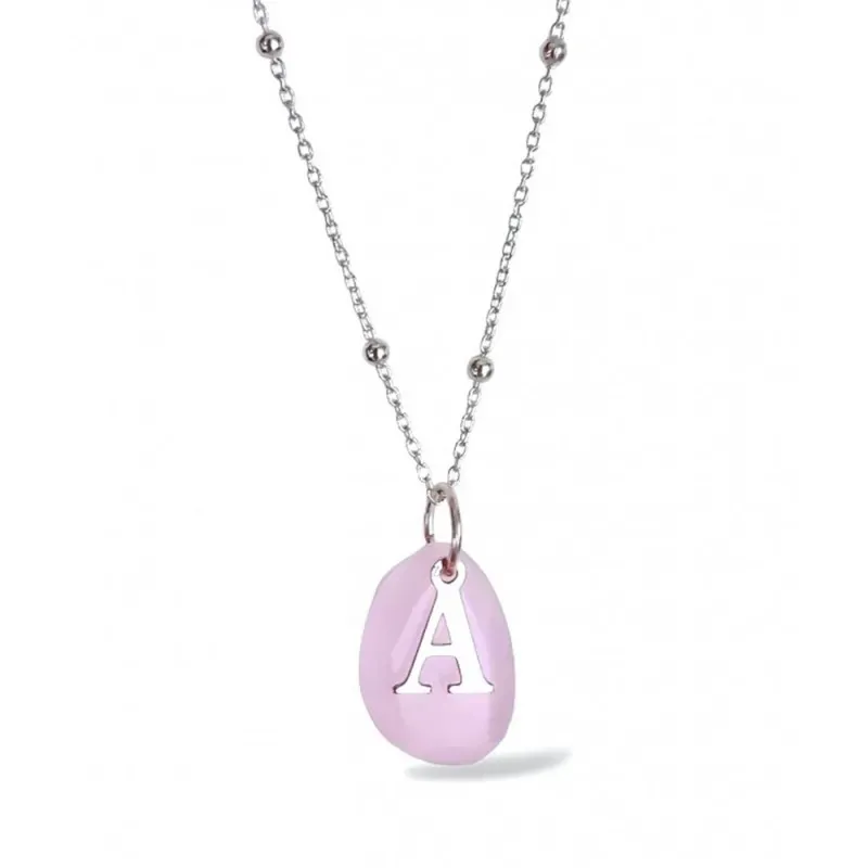 Gargantilla Plata Ley 925m letra inicial mayúscula personalizada pied