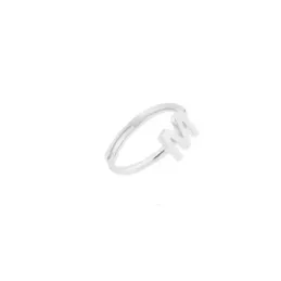 Sortija Plata Ley 925m inicial M centro lisa cuerpo