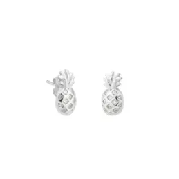 Pendientes Plata Ley 925m forma piña niña 7 mm. lisa detalle circonit