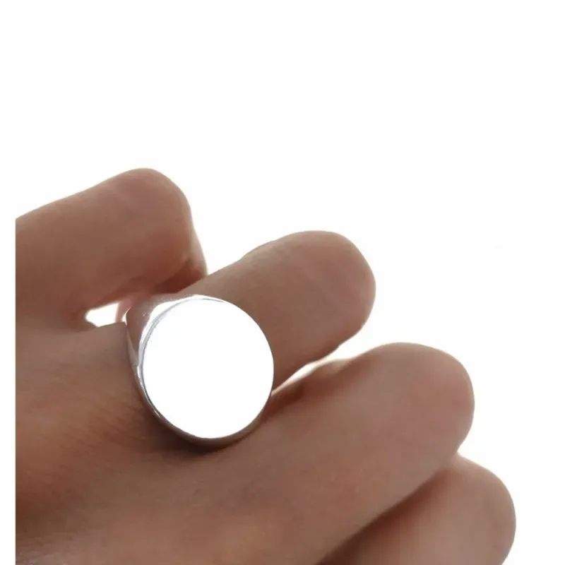 Sello plata Ley 925m hombre macizo 15 mm. redondo