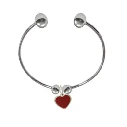 Pulsera Plata Ley 925m 66 mm. tubo 2.6 mm. Colección ENAMORADA Corazó