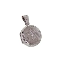 Guardapelo Colgante Plata Ley 925m unisex 15 mm. detalles tallados