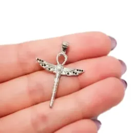 Amuleto Colgante Plata Ley 925m unisex 30 mm. Ankh Egipcio Cruz Vida
