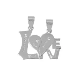 Enamorados Colgante Doble Plata Ley 925m unisex 17 mm. dos colgantes
