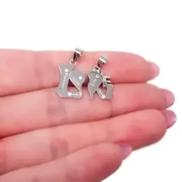 Enamorados Colgante Doble Plata Ley 925m unisex 17 mm. dos colgantes