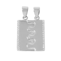 Enamorados Colgante Doble Plata Ley 925m unisex 20 mm. puzzle conjunt