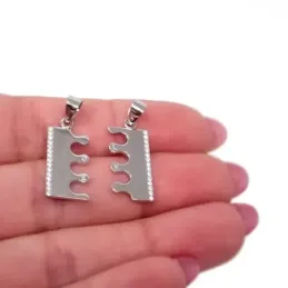 Enamorados Colgante Doble Plata Ley 925m unisex 20 mm. puzzle conjunt