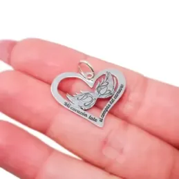 Máscara Carnaval Antifaz Colgante Plata Ley 925m unisex 25 mm. corazó