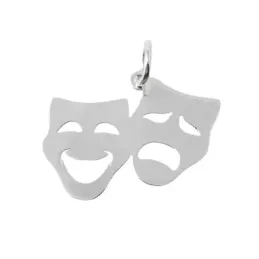Máscaras Caretas Carnaval Colgante Plata Ley 925m unisex 25 mm. cara