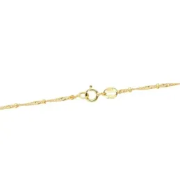 Cadena Oro 18k unisex 40 cm. maciza singapur 1.2 mm. combinada bolas