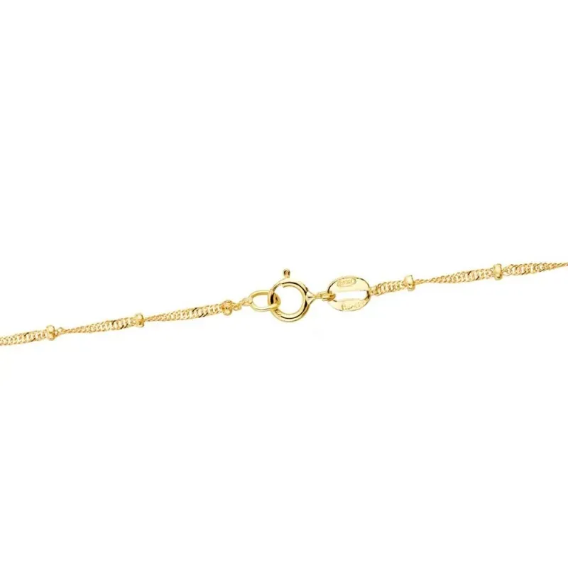 Cadena Oro 18k unisex 40 cm. maciza singapur 1.2 mm. combinada bolas